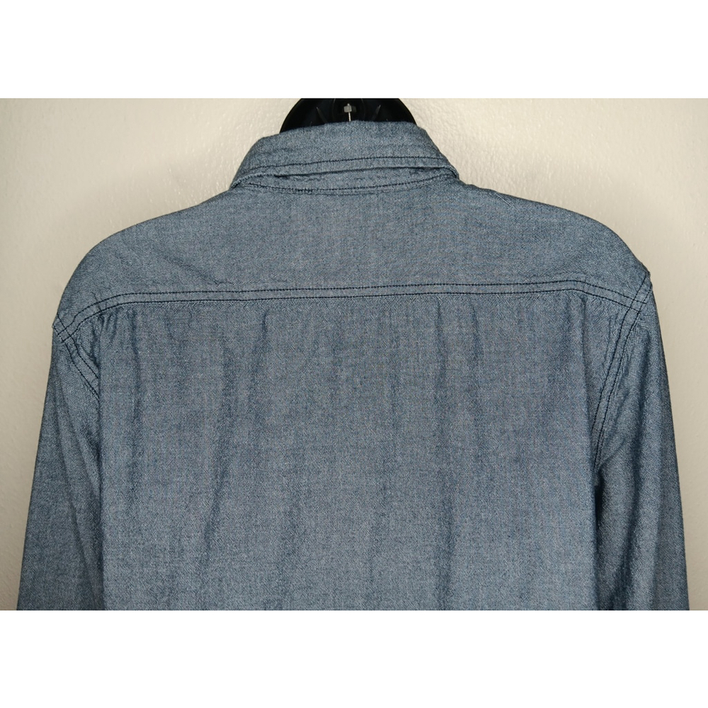 Adam Levine Women's Small Band Shirt Blouse Blue Cotton Button Up Maroon 5 - Picture 5 of 10